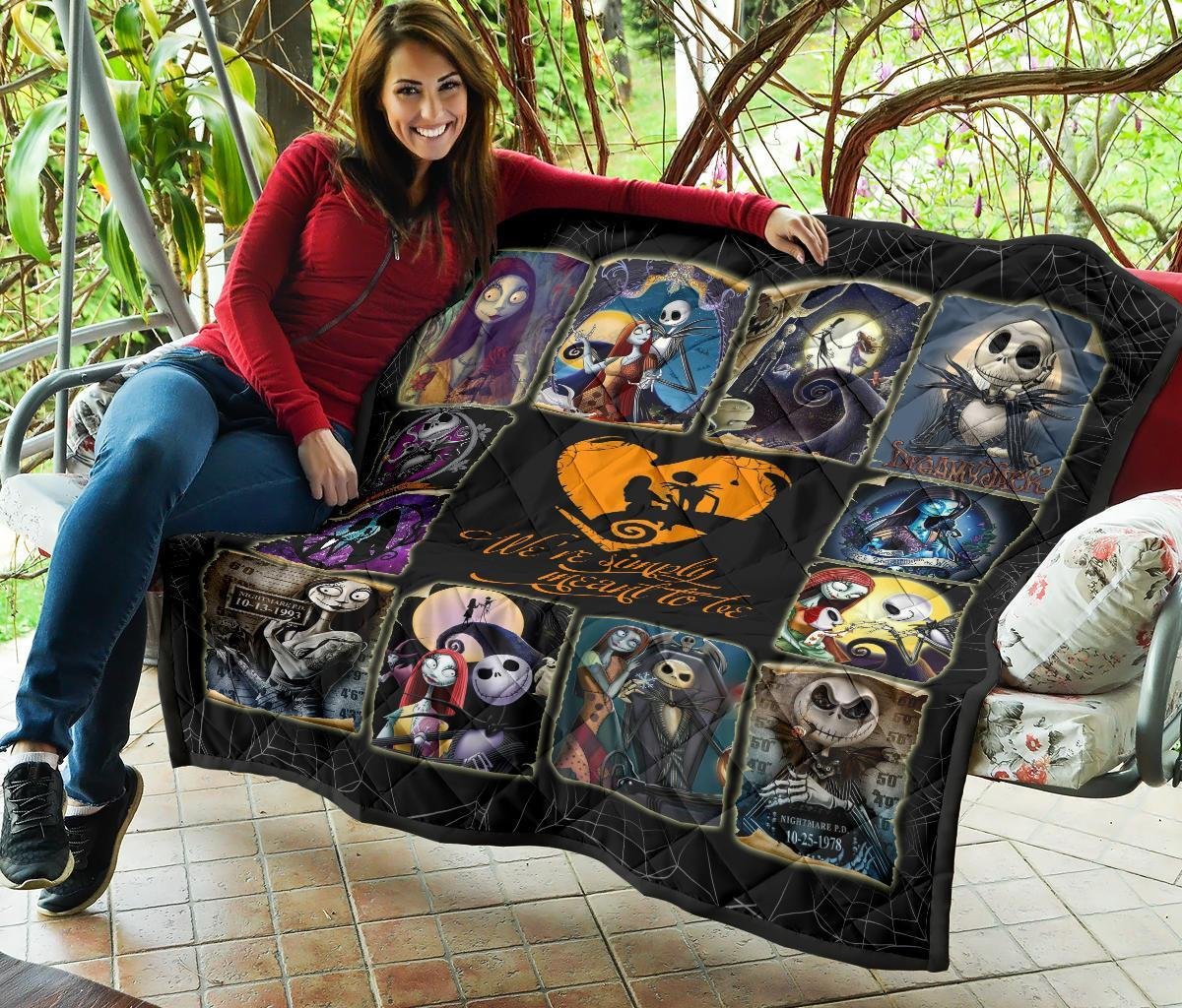 Jack & Sally Quilt Blanket Nightmare Before Christmas Fan Gift