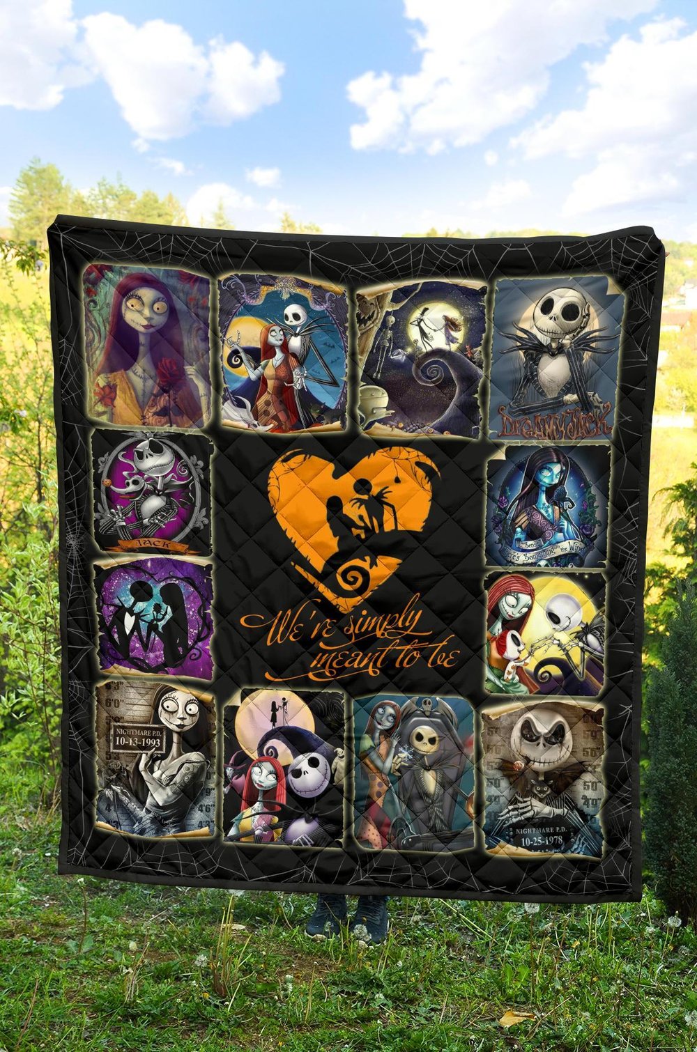 Jack & Sally Quilt Blanket Nightmare Before Christmas Fan Gift