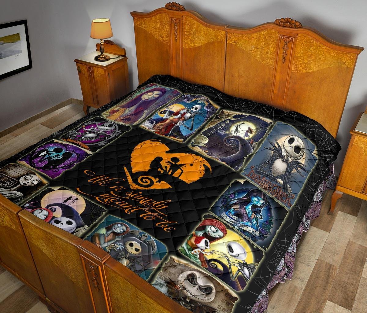 Jack & Sally Quilt Blanket Nightmare Before Christmas Fan Gift