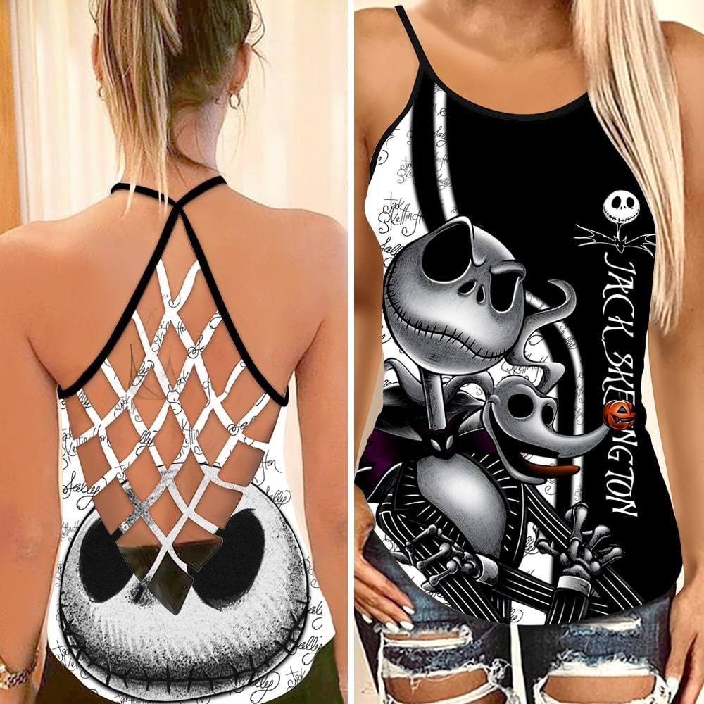 Jack Skellington Criss Cross Tank Top NBCCT03