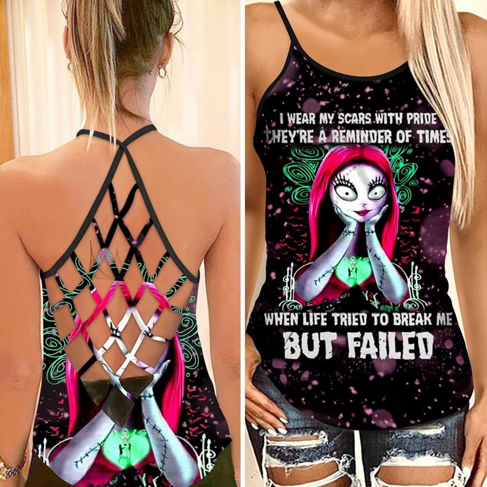 Jack Skellington Criss Cross Tank Top NBCCT04