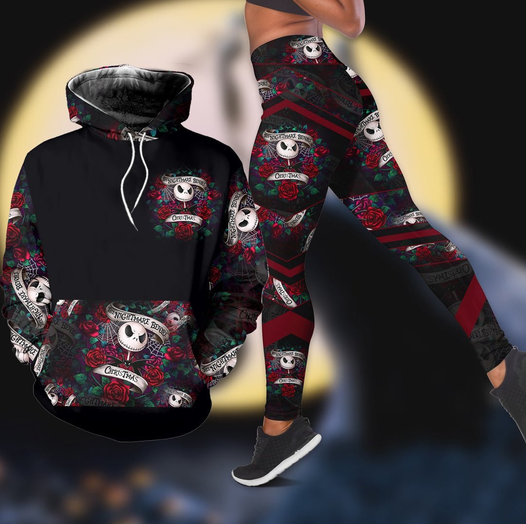 Jack Skellington Roses Combo Hoodie And Legging Custom Apparel HLS117