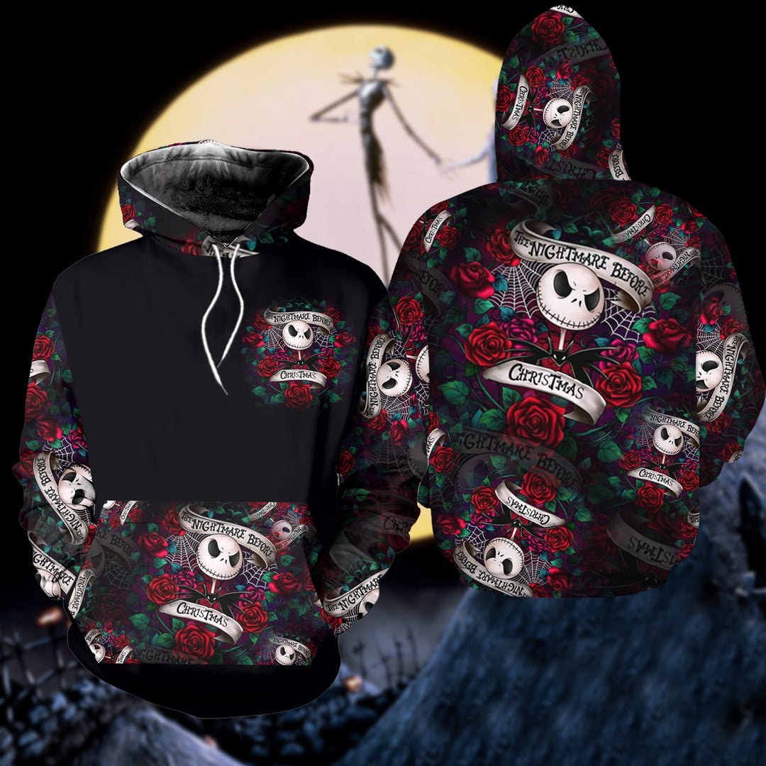 Jack Skellington Roses Combo Hoodie And Legging Custom Apparel HLS117