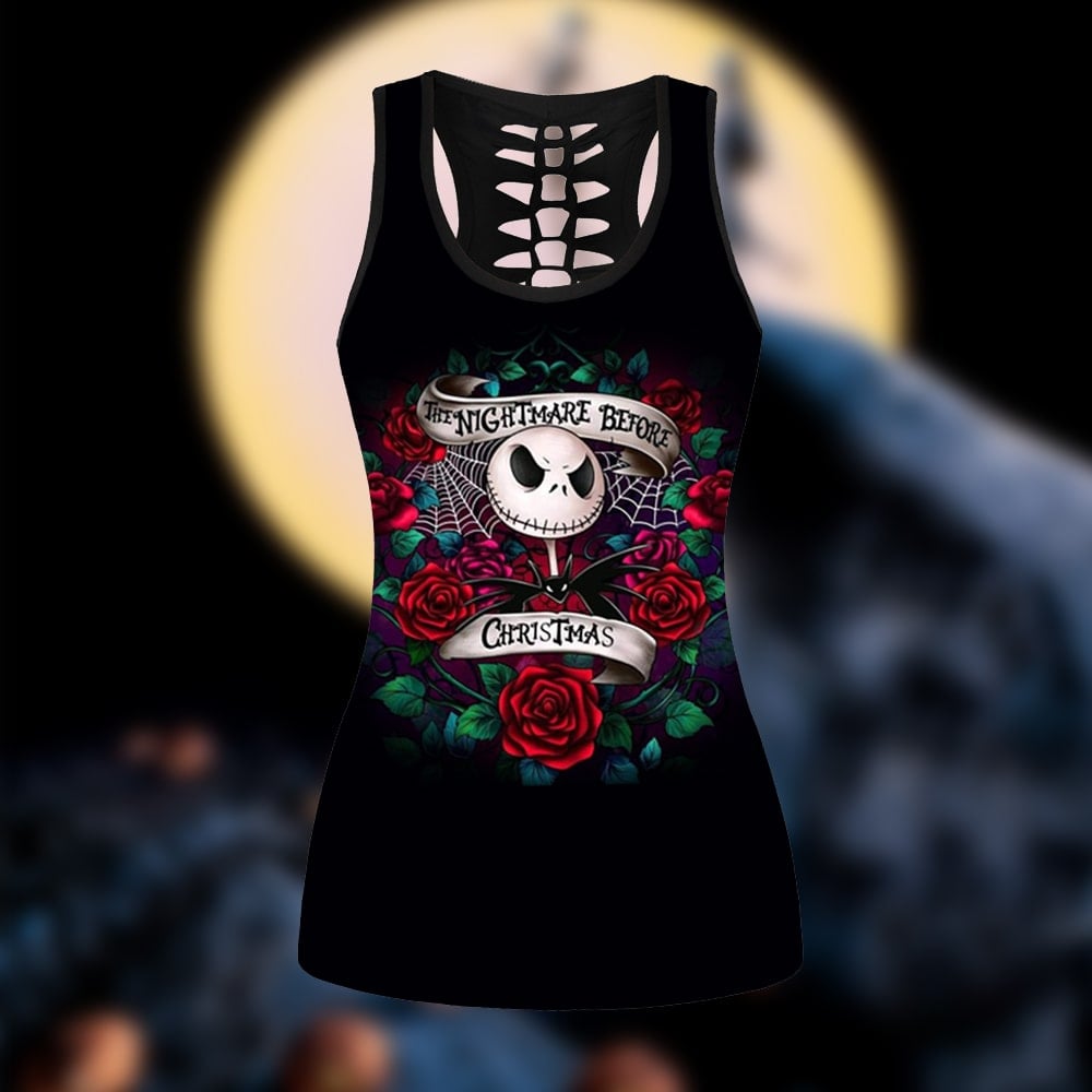 Jack Skellington Roses Women Tank Top Legging Set Outfit | CTLJS72