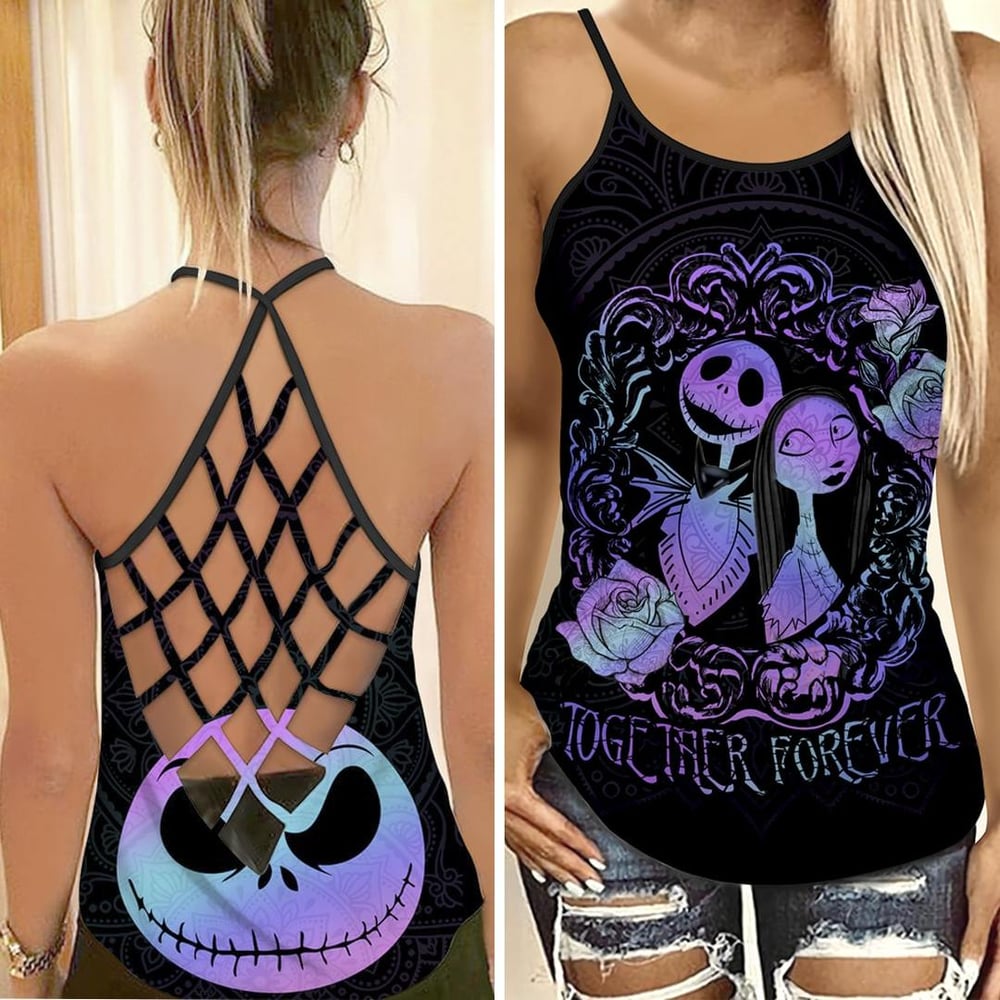 Jack Skellington & Sally Criss Cross Tank Top NBCCT20