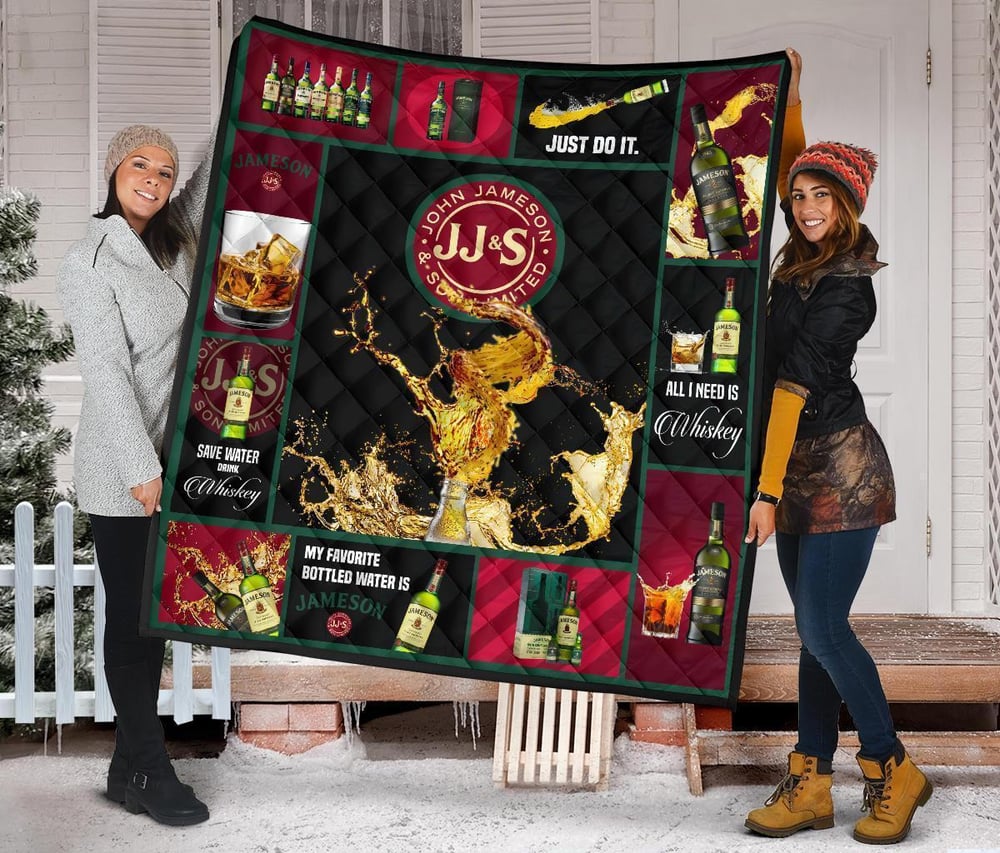 Jameson Irish Quilt Blanket All I Need Is Whisky Gift Idea