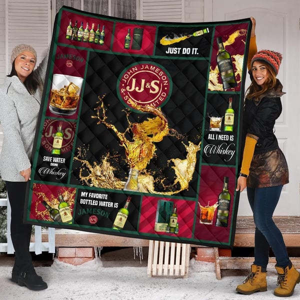 Jameson Irish Quilt Blanket All I Need Is Whisky Gift Idea