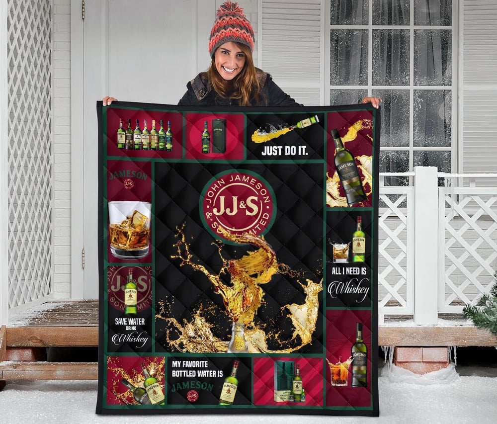 Jameson Irish Quilt Blanket All I Need Is Whisky Gift Idea