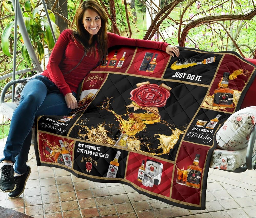 Jim Beam Quilt Blanket All I Need Is Whisky Gift Idea