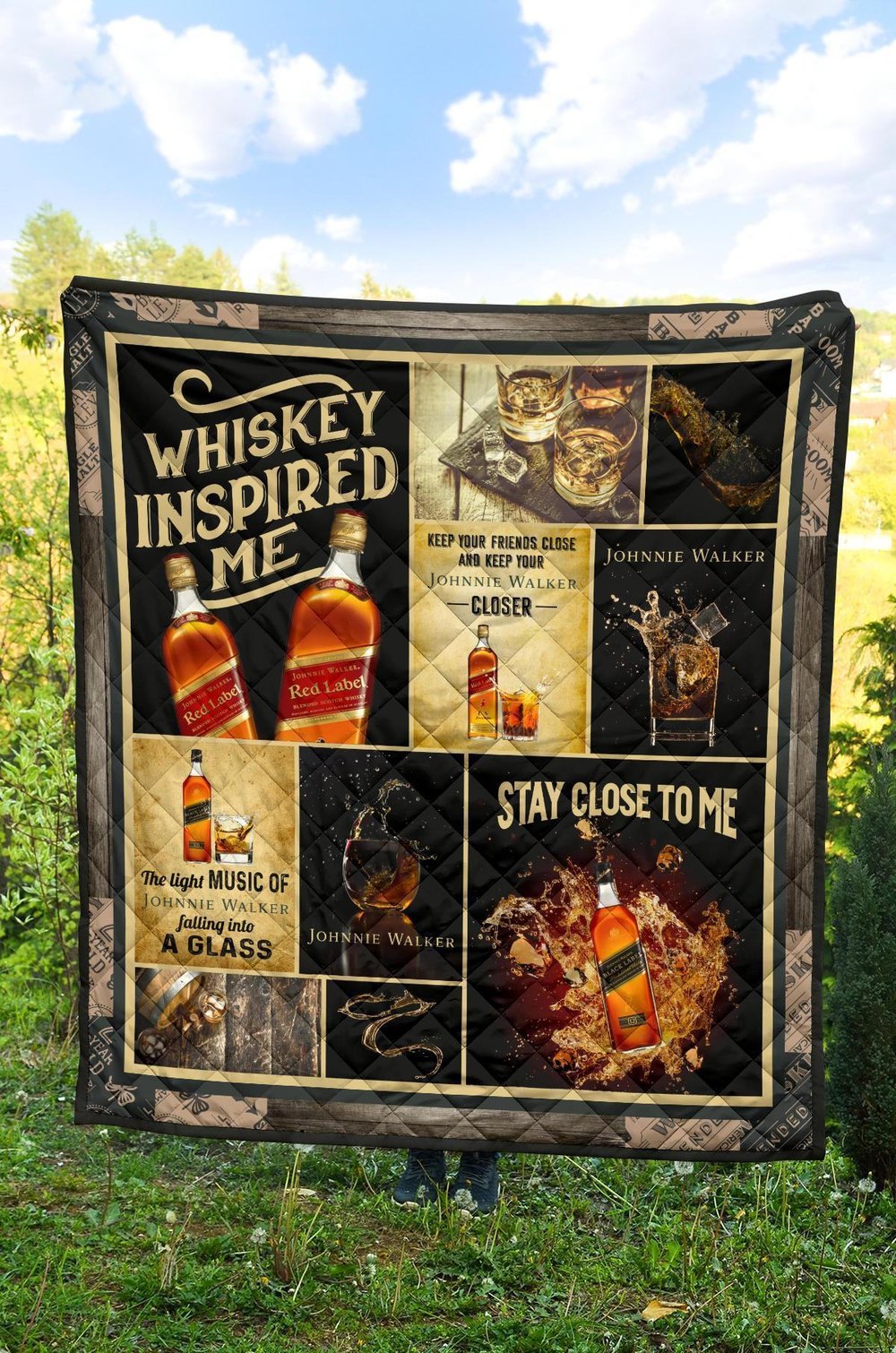 Johnnie Walker Quilt Blanket Whiskey Inspired Me Funny Gift