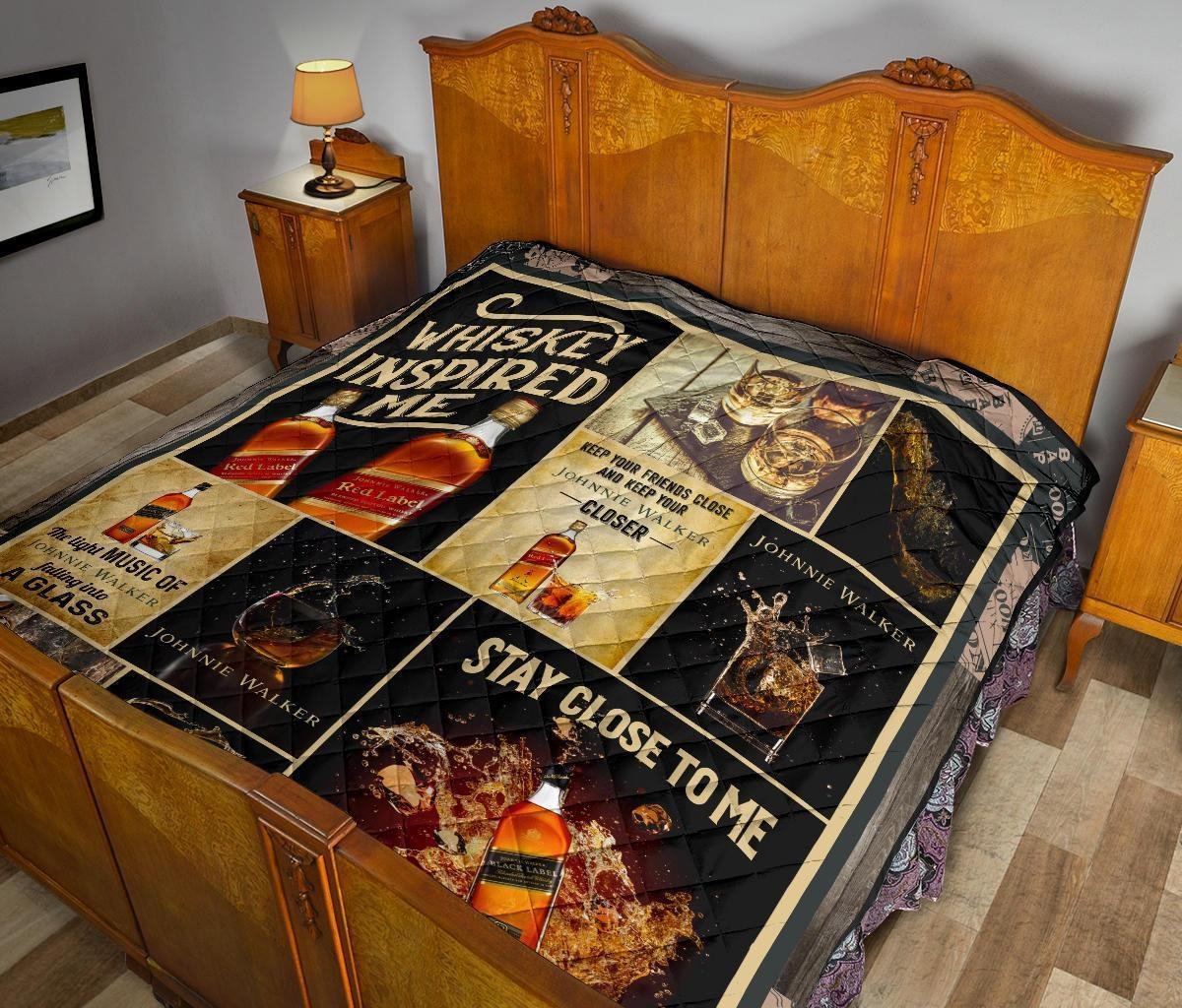 Johnnie Walker Quilt Blanket Whiskey Inspired Me Funny Gift