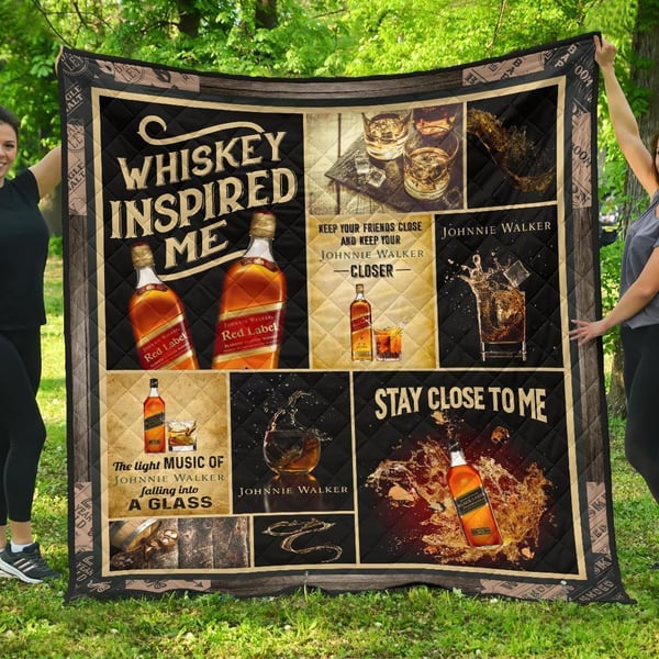 Johnnie Walker Quilt Blanket Whiskey Inspired Me Funny Gift