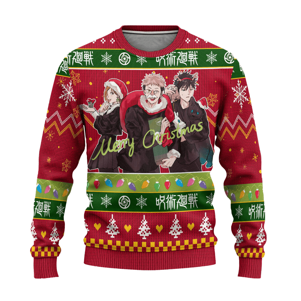 Jujutsu Kaisen Ugly Christmas Sweater Custom Xmas Gift