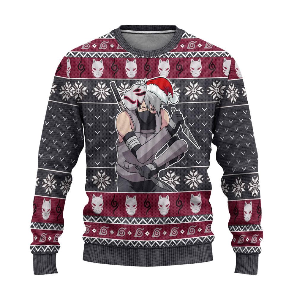 Kakashi Anbu Ugly Christmas Sweater Naruto Anime Xmas Gift