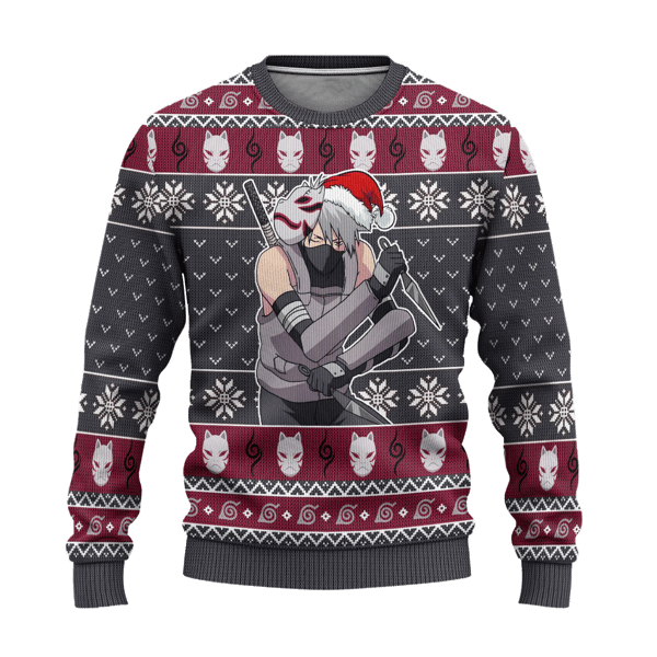 Kakashi Anbu Ugly Christmas Sweater Naruto Anime Xmas Gift