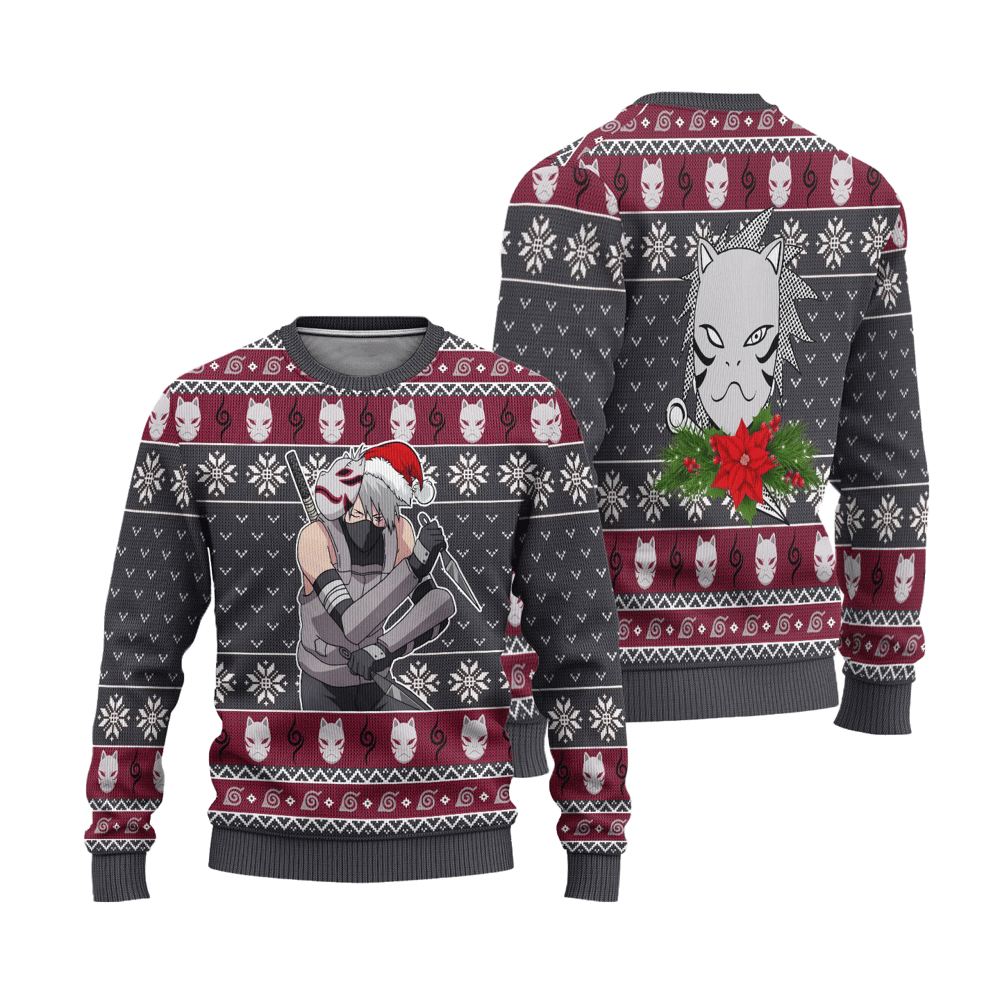 Kakashi Anbu Ugly Christmas Sweater Naruto Anime Xmas Gift