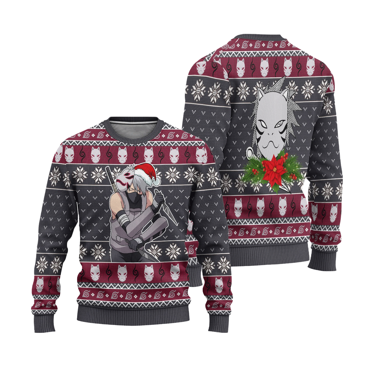 Kakashi Anbu Ugly Christmas Sweater Naruto Anime Xmas Gift