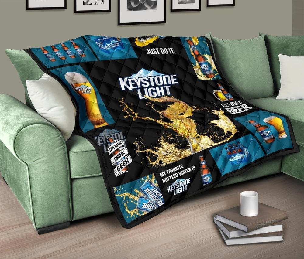 Keystone Light Quilt Blanket All I Need Is Beer Gift Idea