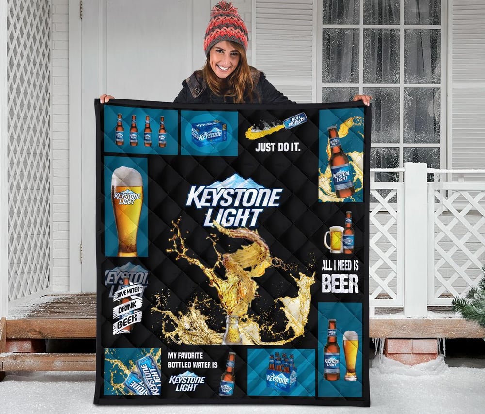 Keystone Light Quilt Blanket All I Need Is Beer Gift Idea