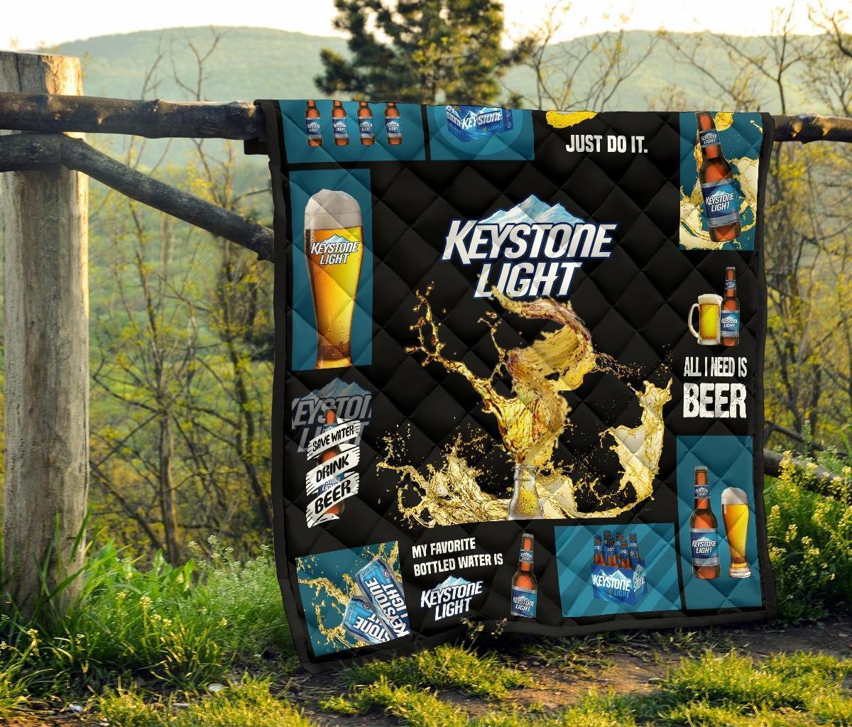 Keystone Light Quilt Blanket All I Need Is Beer Gift Idea