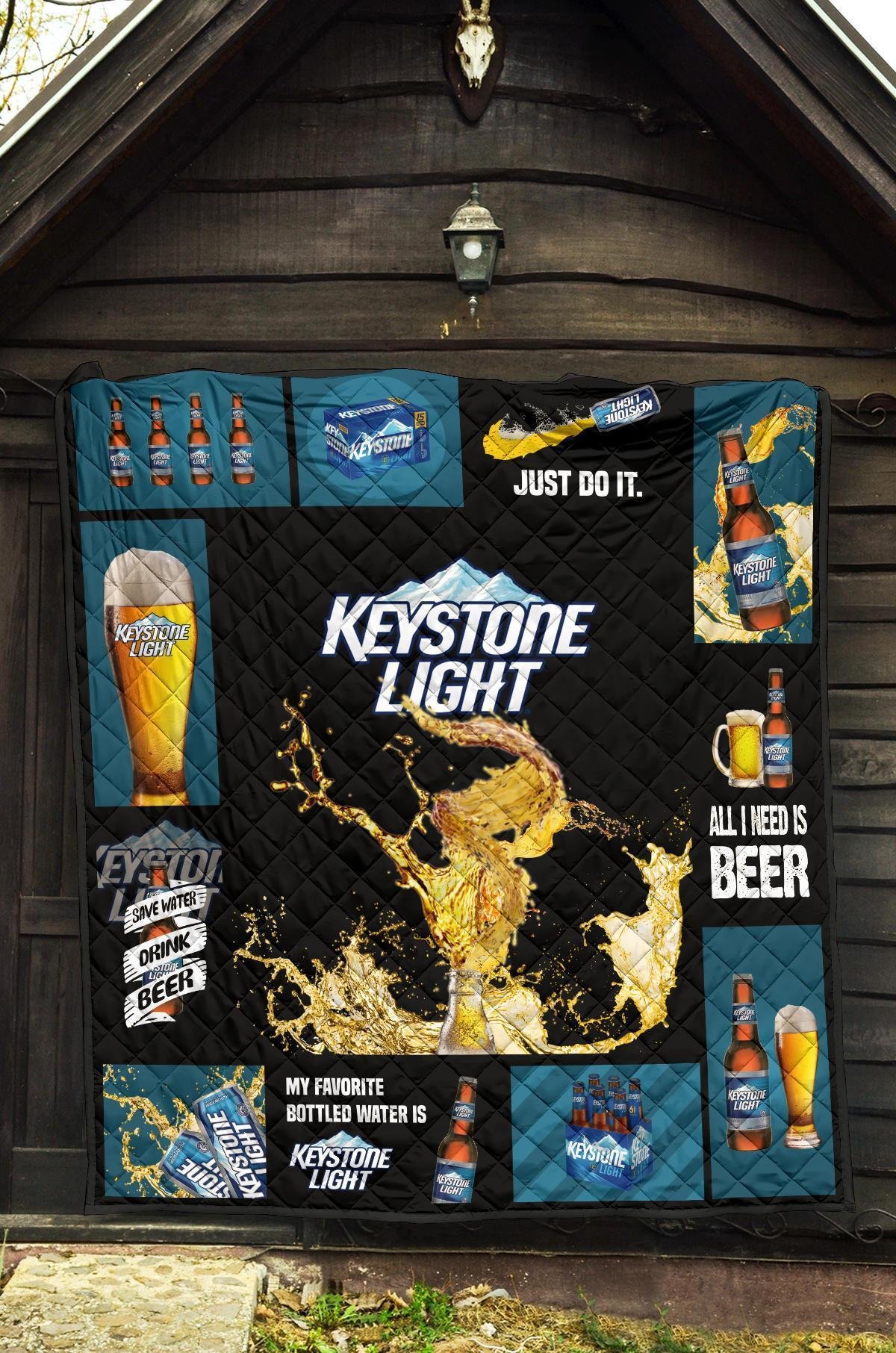 Keystone Light Quilt Blanket All I Need Is Beer Gift Idea