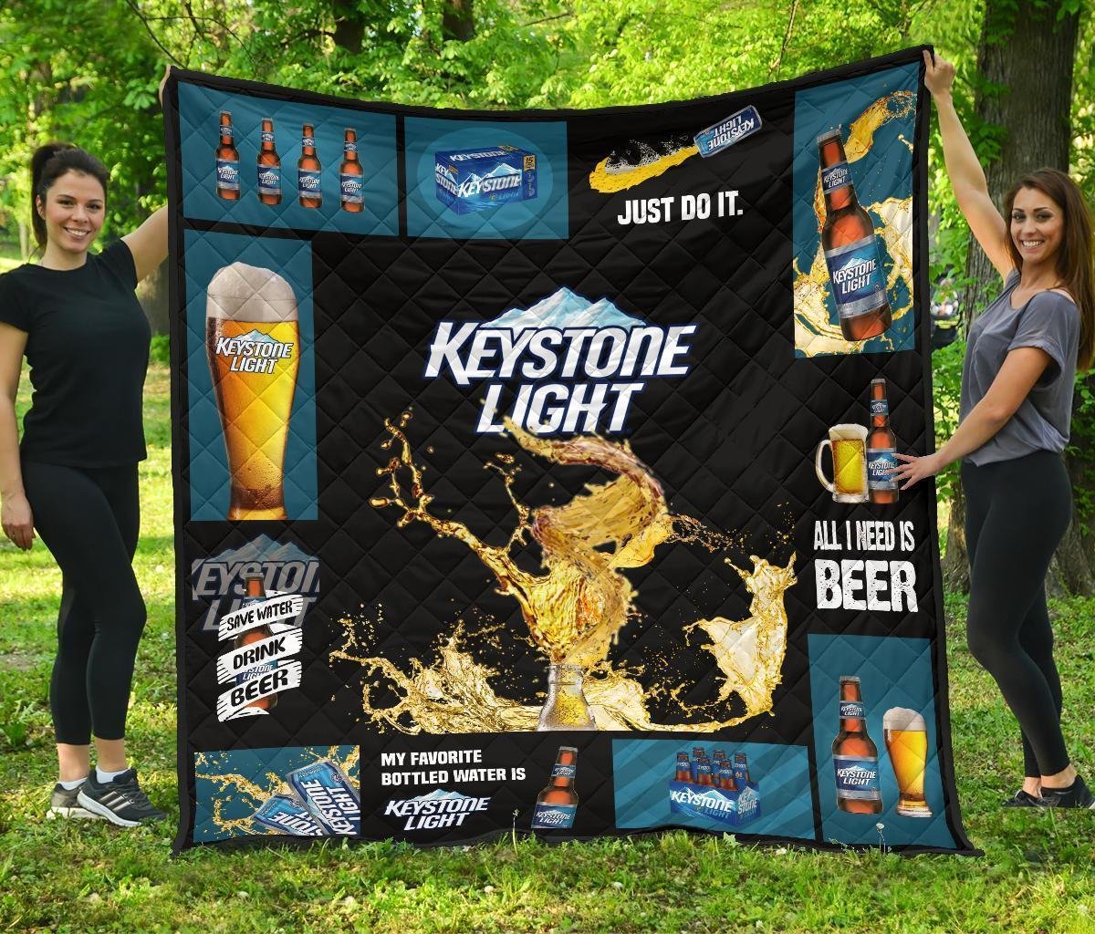 Keystone Light Quilt Blanket All I Need Is Beer Gift Idea