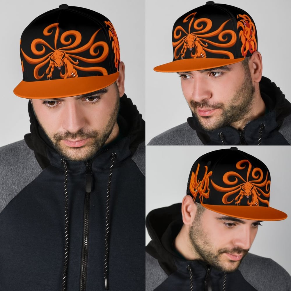 Kurama Nine Tails Snapback Hat Naruto Custom Anime Hat