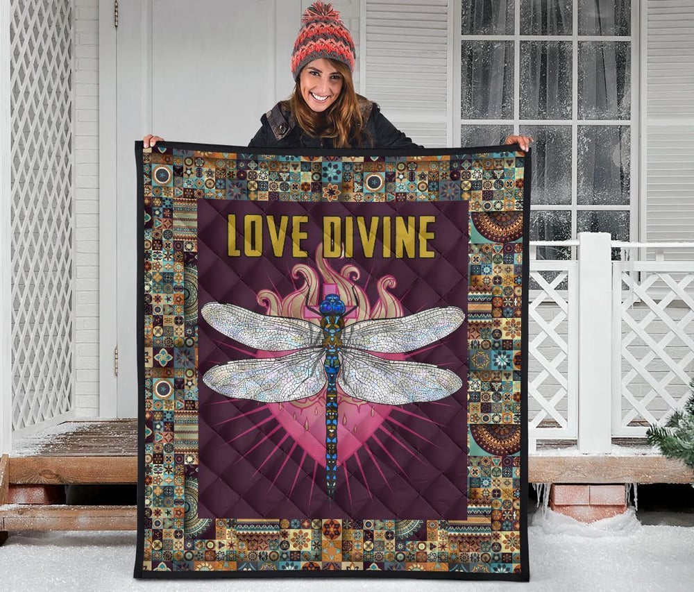 Love Divine Dragonfly Quilt Blanket Beautiful Gift Idea