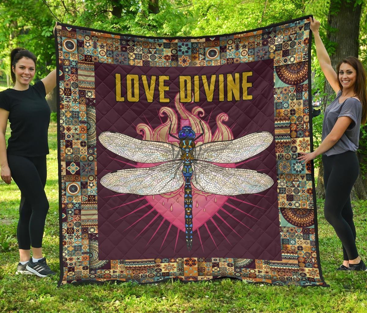 Love Divine Dragonfly Quilt Blanket Beautiful Gift Idea