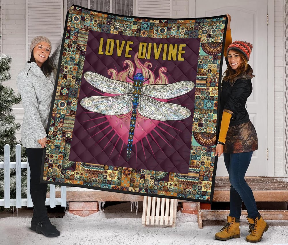 Love Divine Dragonfly Quilt Blanket Beautiful Gift Idea