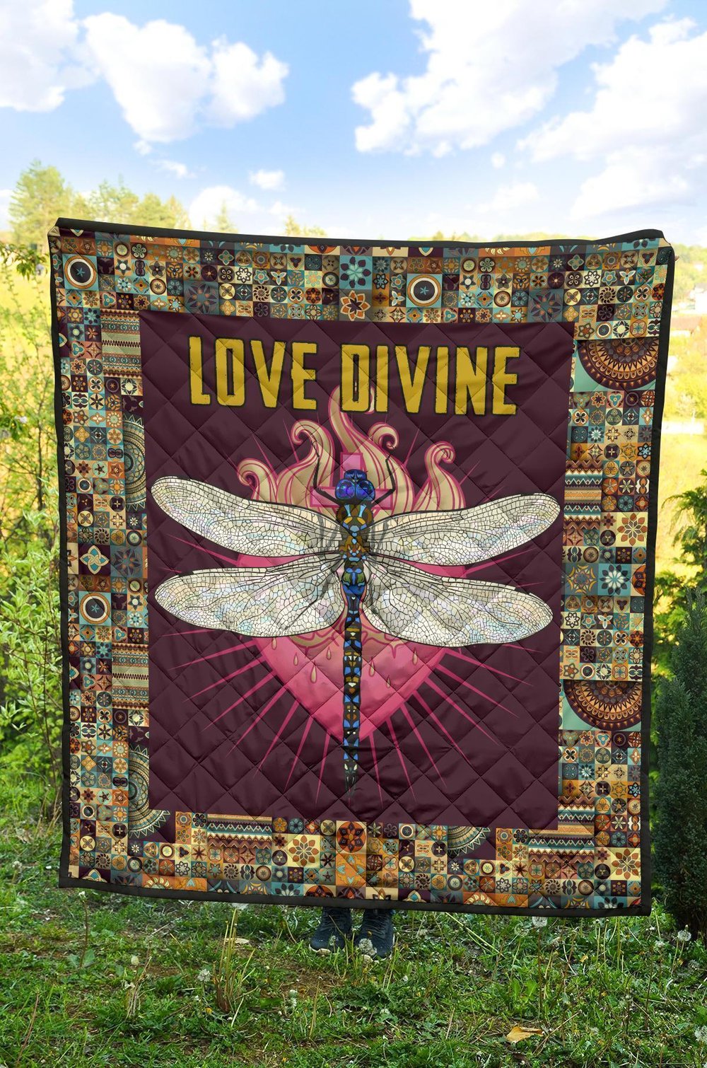 Love Divine Dragonfly Quilt Blanket Beautiful Gift Idea