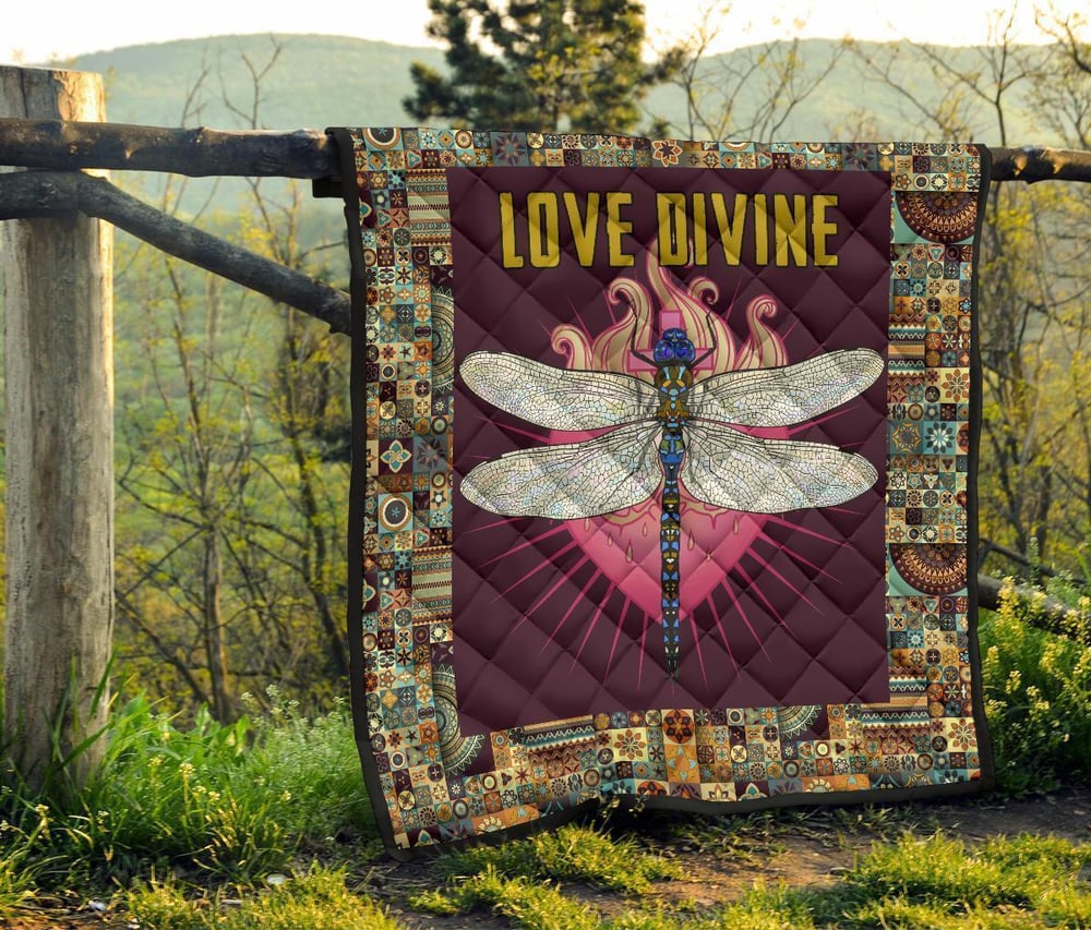 Love Divine Dragonfly Quilt Blanket Beautiful Gift Idea