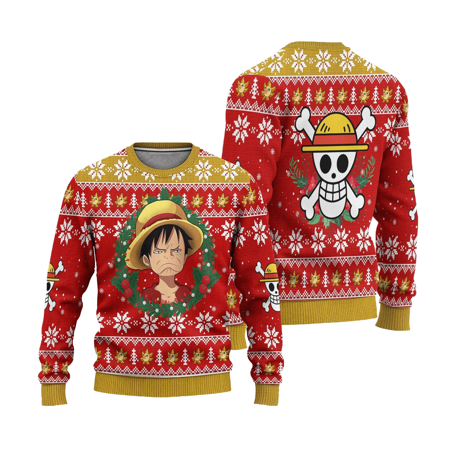 Luffy One Piece Anime Ugly Christmas Sweater Custom Sweatshirt Apparel