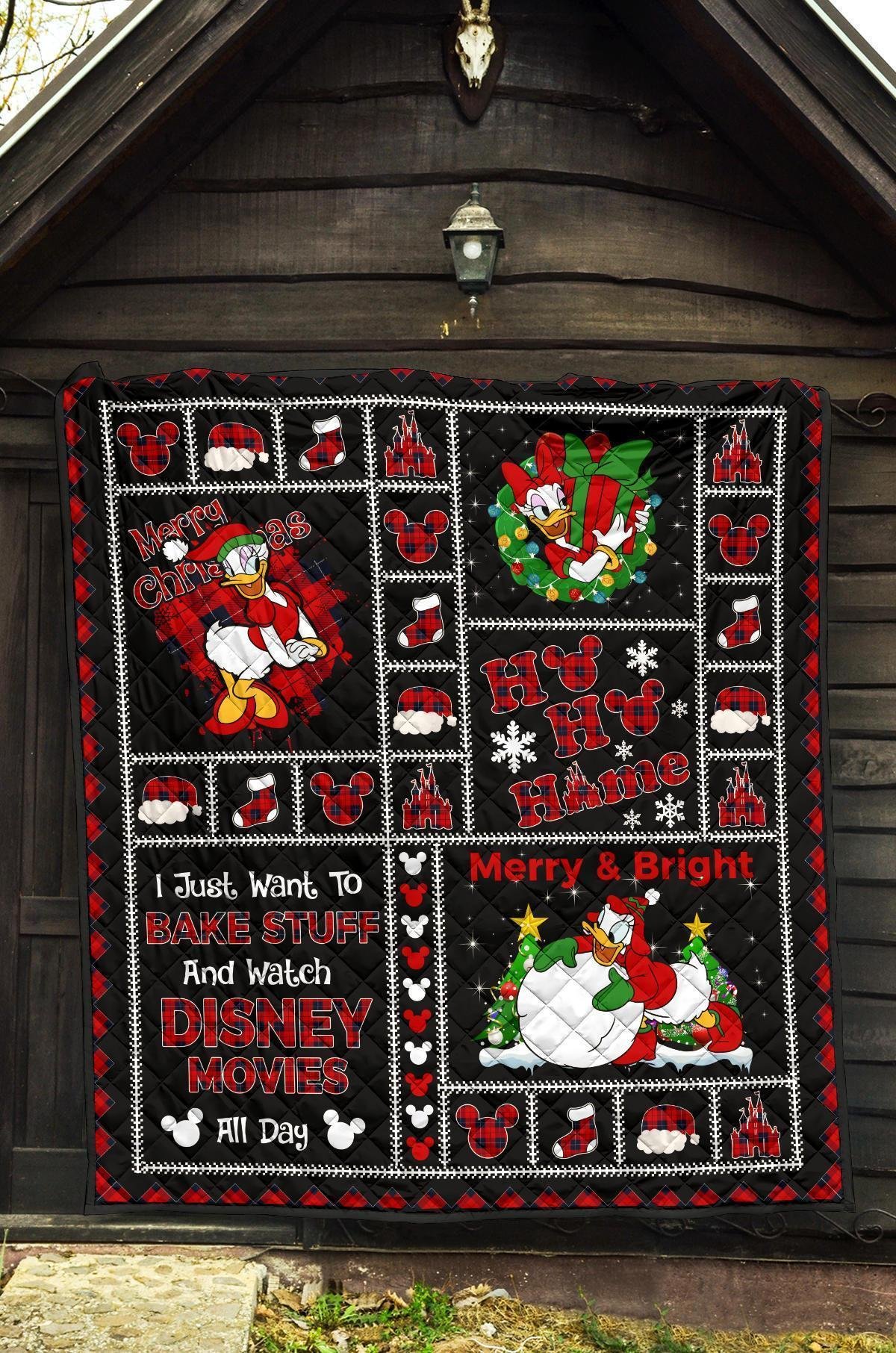 Merry Christmas Daisy Duck Quilt Blanket Xmas Gift DN Fan