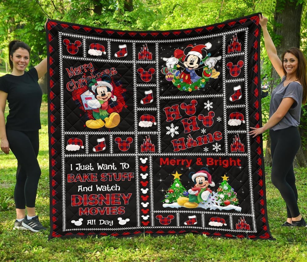 Merry Christmas Mickey Quilt Blanket Xmas Gift DN Fan