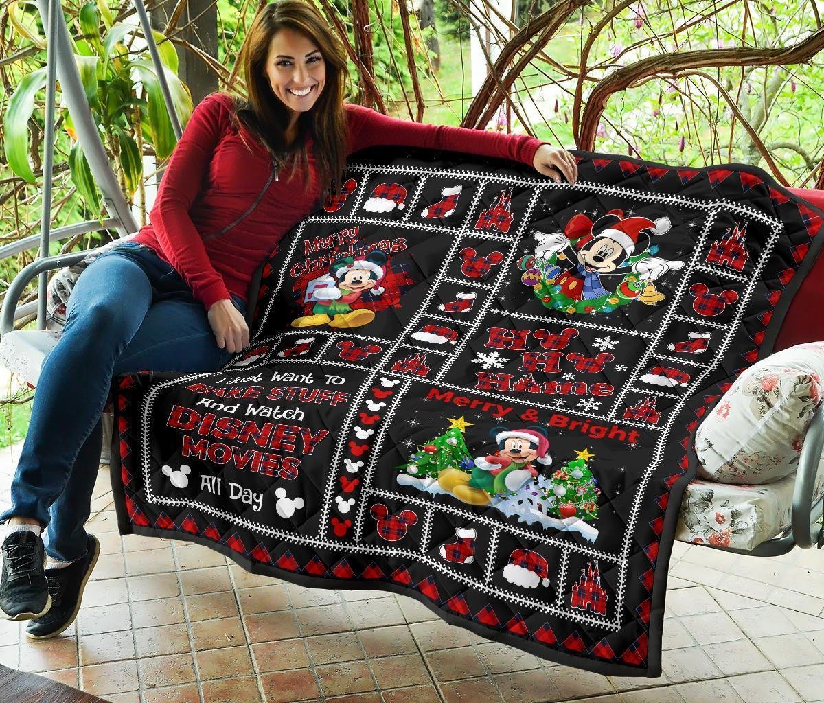 Merry Christmas Mickey Quilt Blanket Xmas Gift DN Fan