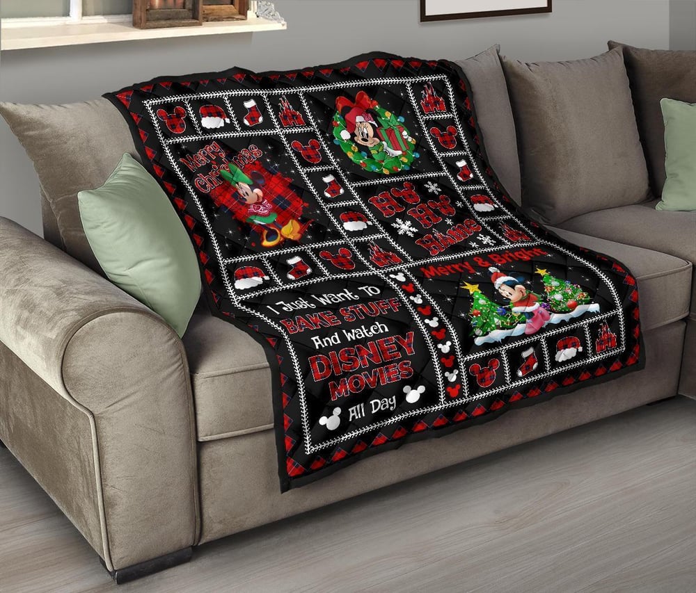 Merry Christmas Minnie Quilt Blanket Xmas DN Fan