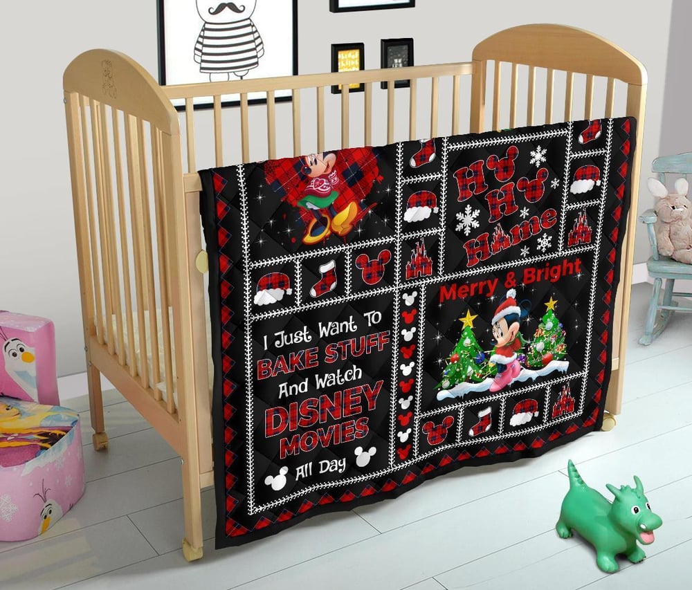 Merry Christmas Minnie Quilt Blanket Xmas DN Fan