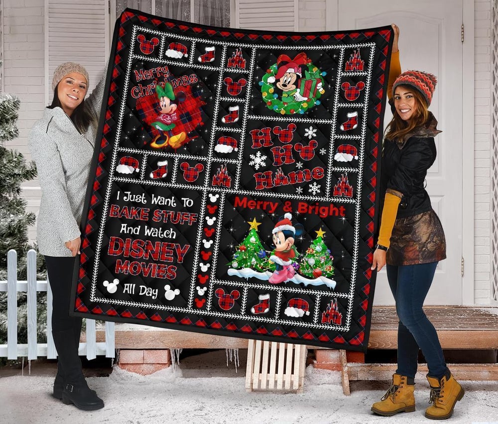 Merry Christmas Minnie Quilt Blanket Xmas DN Fan