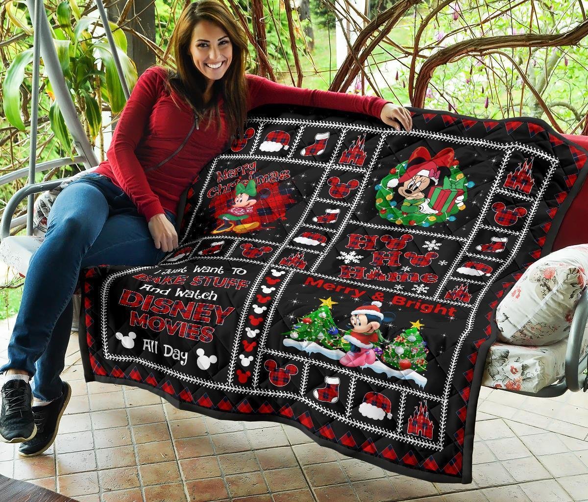 Merry Christmas Minnie Quilt Blanket Xmas DN Fan