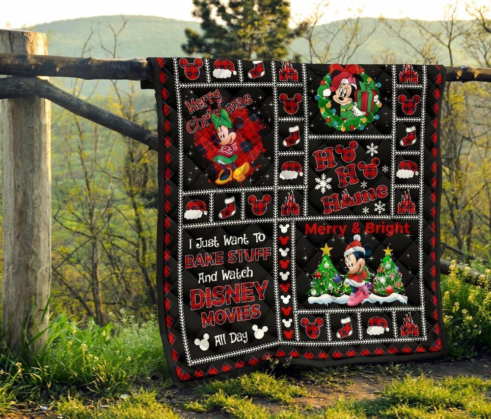 Merry Christmas Minnie Quilt Blanket Xmas DN Fan