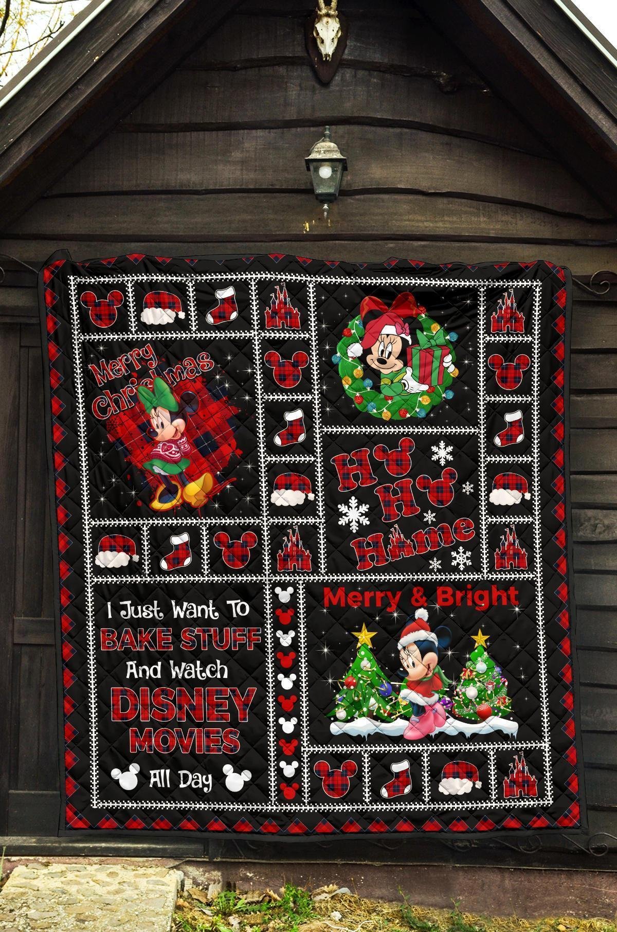 Merry Christmas Minnie Quilt Blanket Xmas DN Fan