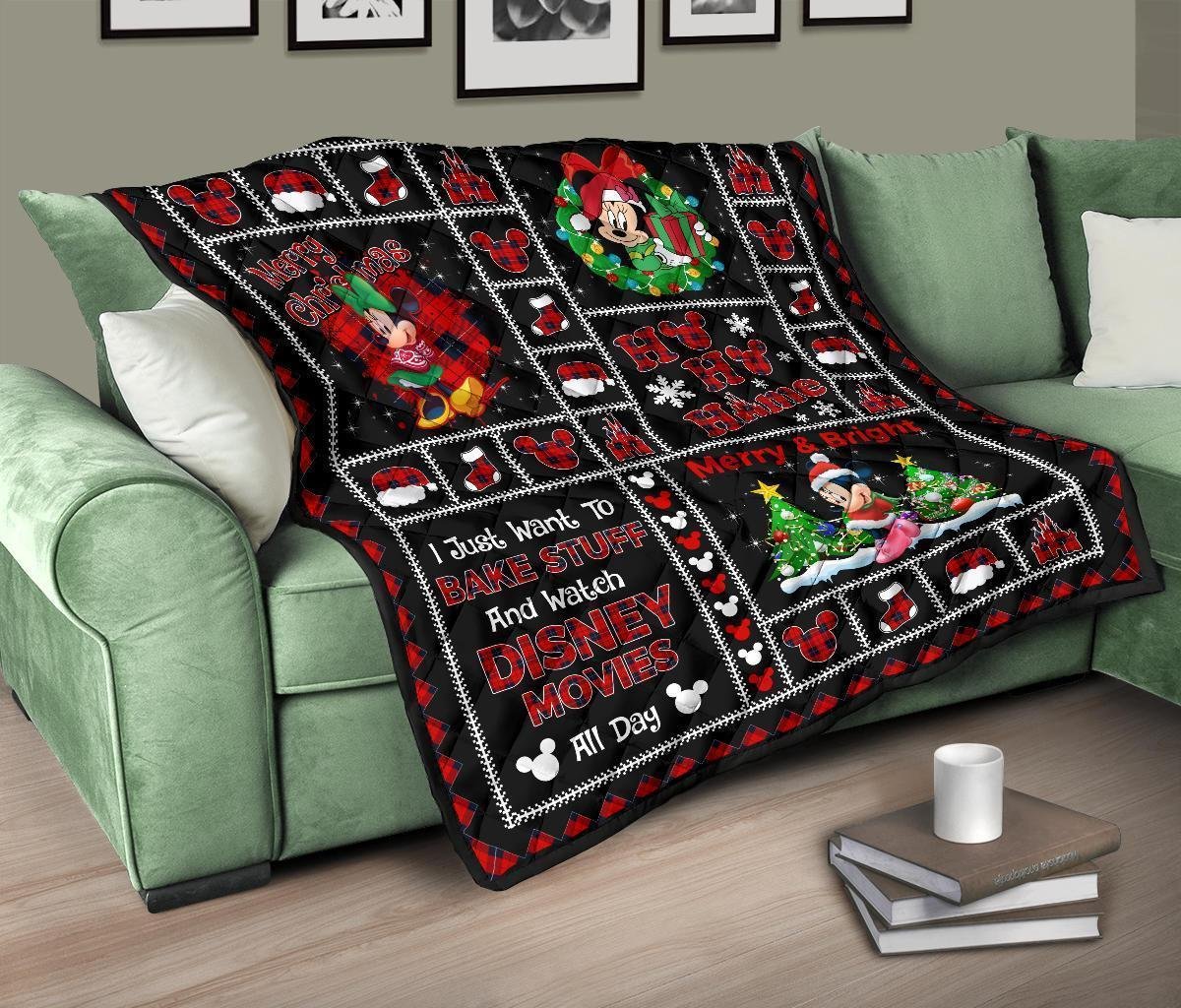 Merry Christmas Minnie Quilt Blanket Xmas DN Fan