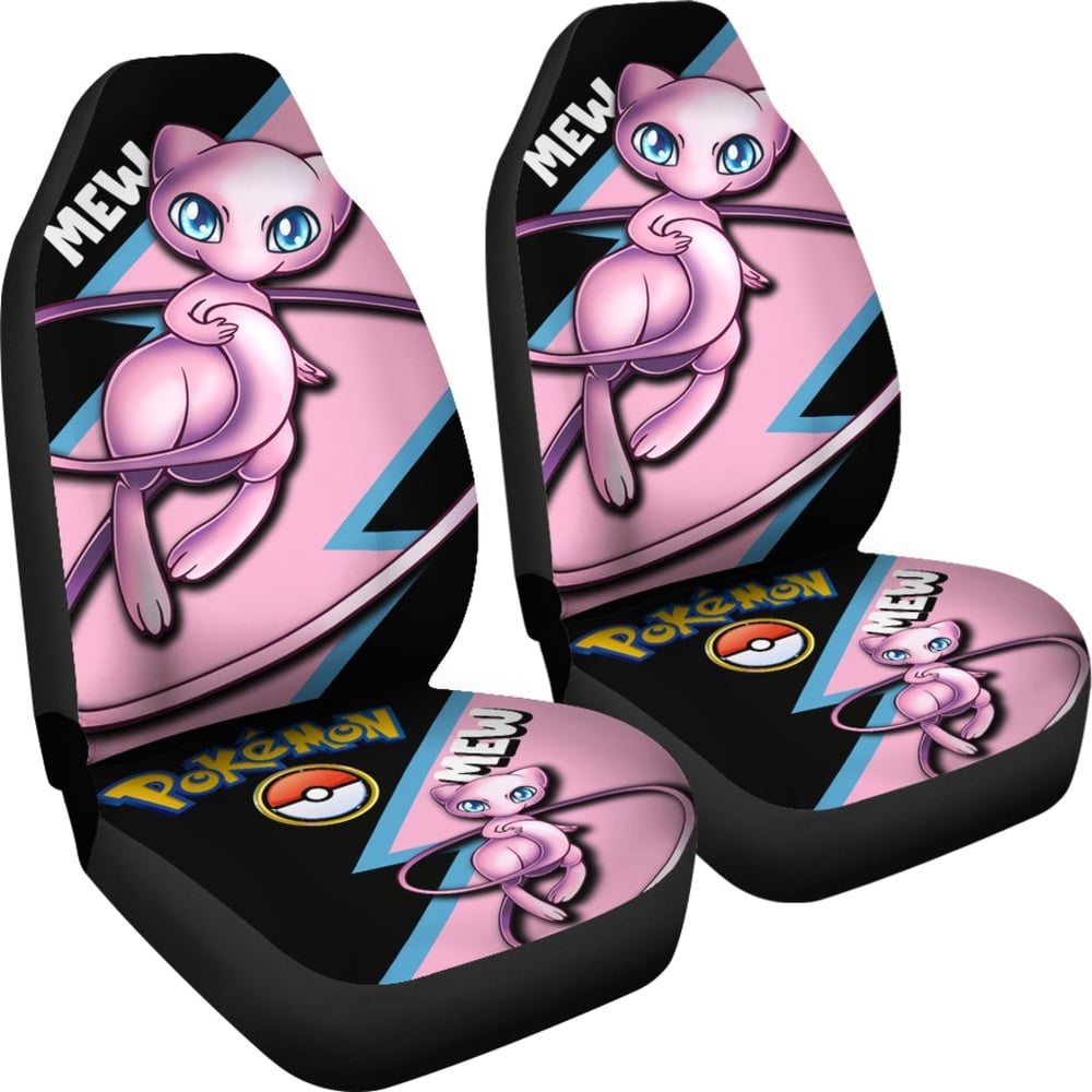 Mew Car Seat Covers Custom Anime Pokemon Car Accessories