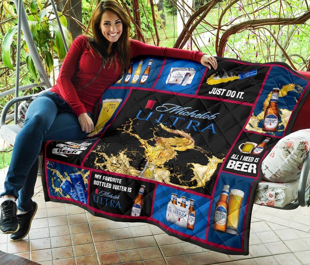 Michelob Ultra Quilt Blanket All I Need Is Beer Fan Gift