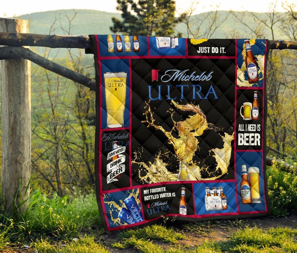 Michelob Ultra Quilt Blanket All I Need Is Beer Fan Gift