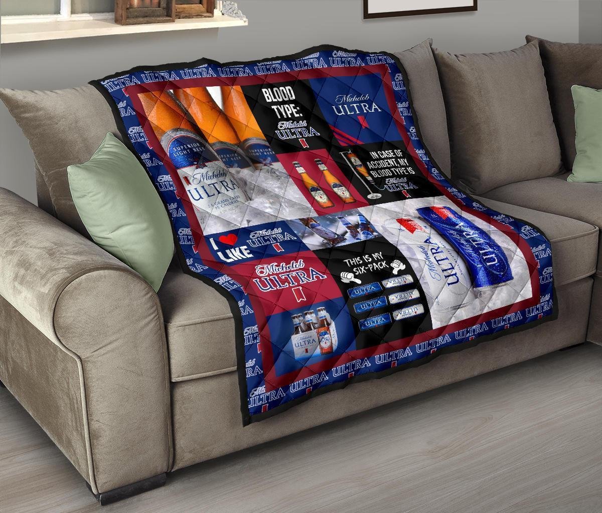 Michelob Ultra Quilt Blanket Funny Gift Idea For Beer Lover