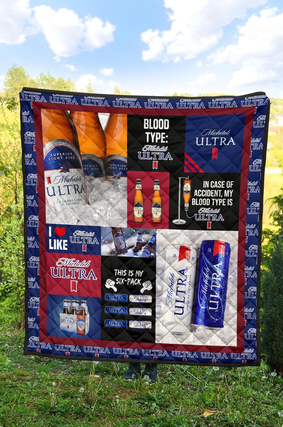 Michelob Ultra Quilt Blanket Funny Gift Idea For Beer Lover