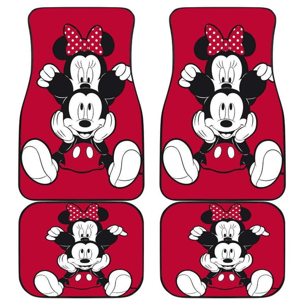 Mickey and Minnie Black Car Floor Mats DN Cartoon MKCFM02