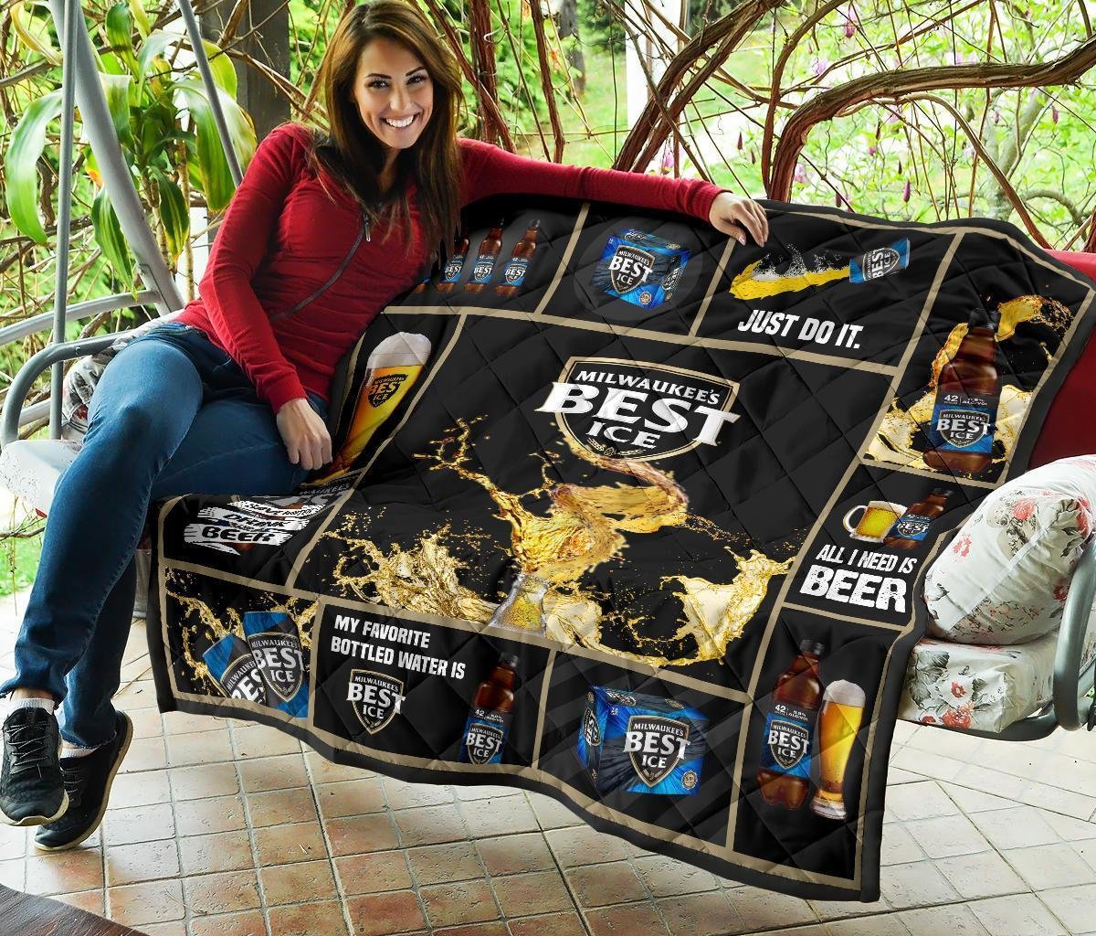 Mil's Best Ice Quilt Blanket All I Need Is Beer Gift Idea